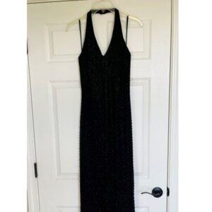 Marina Fully Beaded Halter Gown SZ 8 NEW